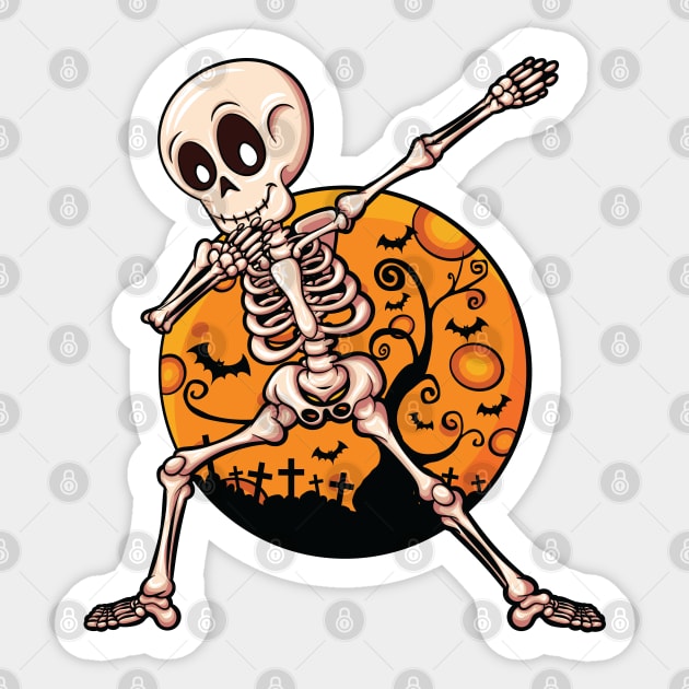 Halloween Boys Girls Dabbing Skeleton Kids Skeleton Dab Sticker by silentsoularts